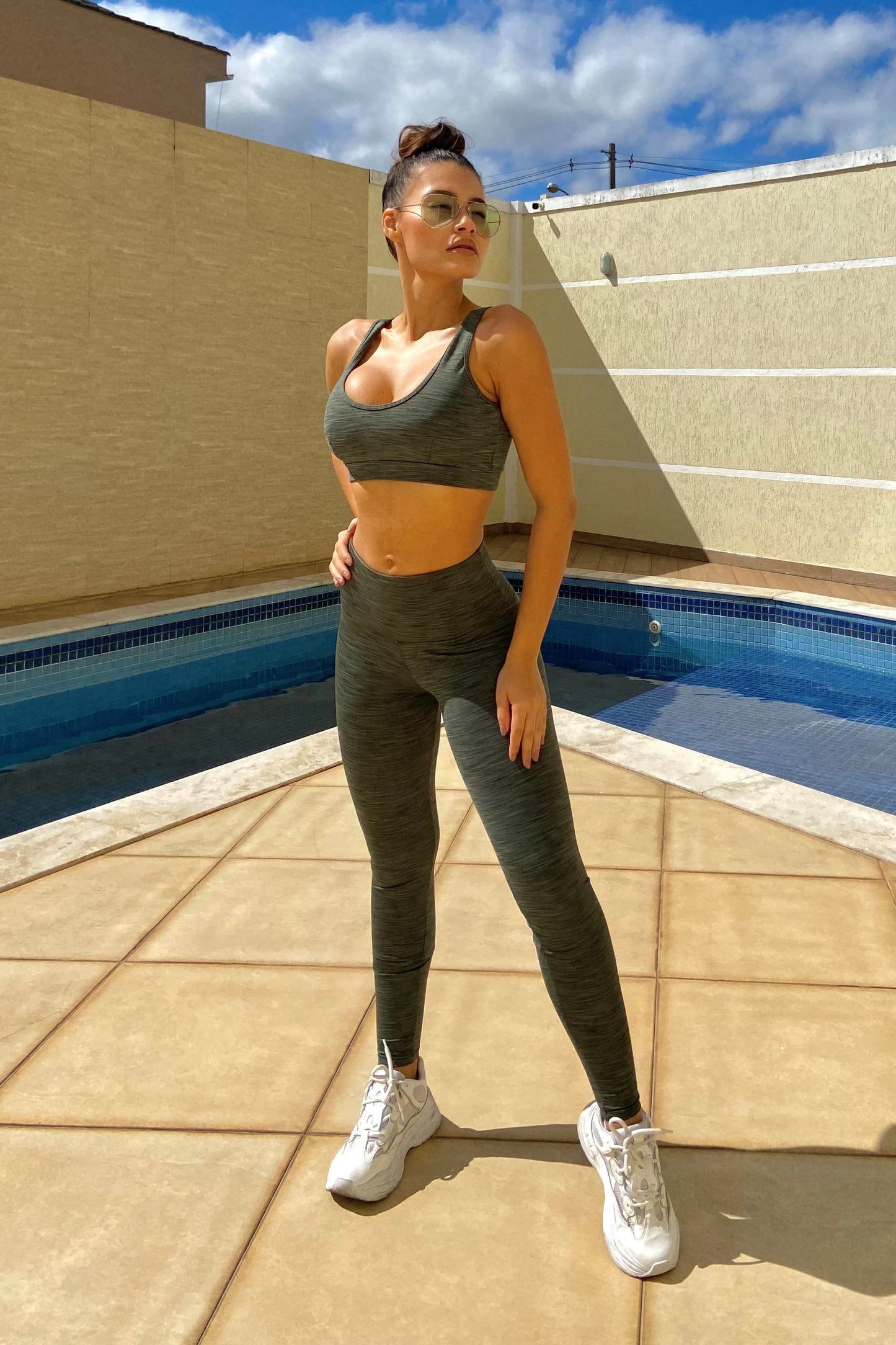 Sport Bra Stripde Green
